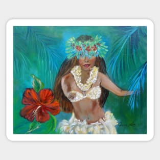 Hula Among the Palms Sticker